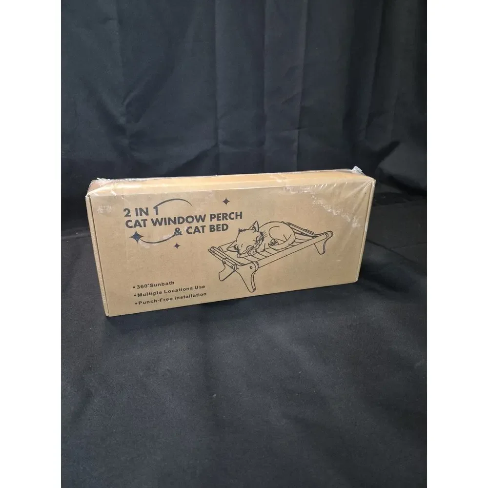 New Sealled Cat Window Perch Seat 2 In 1 Window Cat Bed Shelves Furniture Bed